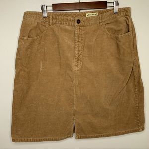 Eddie Bauer Size 18 Short Corduroy Skirt Camel Color Closet Staple